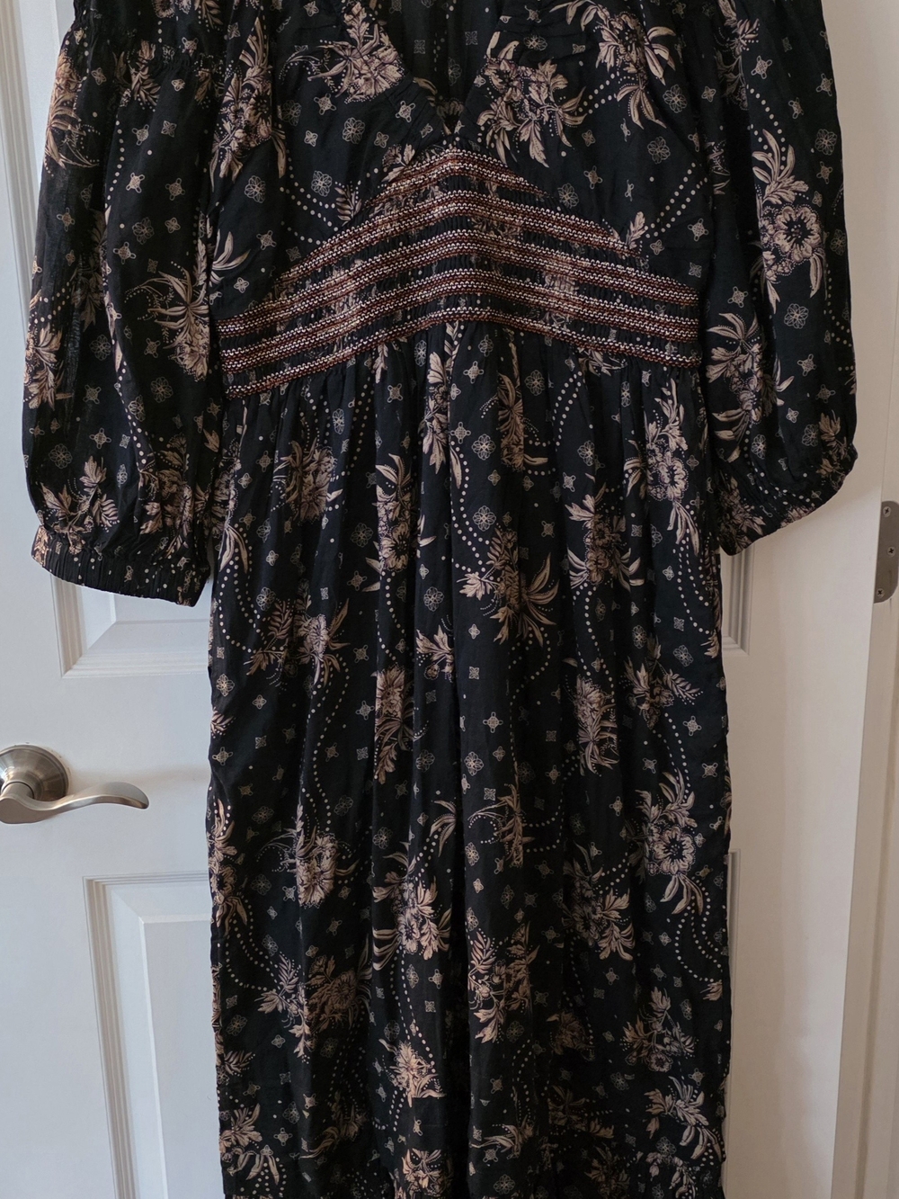 Free People - Golden Hour Floral Maxi Dress - Black & Gold - Picture 4 of 6